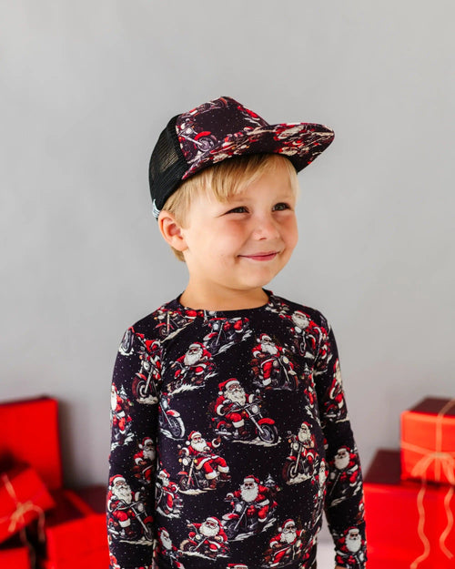 Baby Kids Bamboo Pajamas — Clausin' Trouble Hat — Image 6