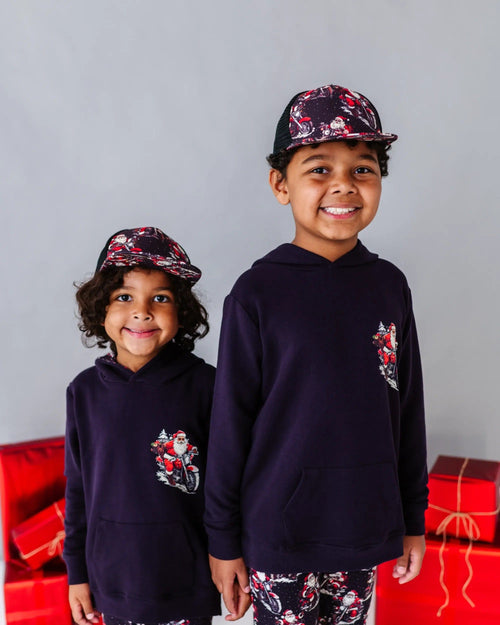 Baby Kids Bamboo Pajamas — Clausin' Trouble Hat — Image 9