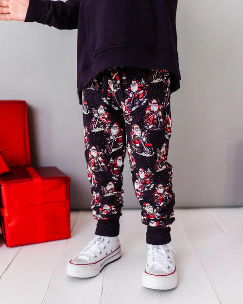 Baby Kids Bamboo Pajamas — Clausin' Trouble Hooded Jogger Set — Image 14