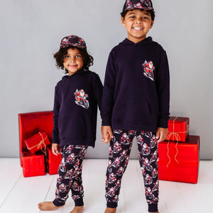 Bums & Roses - Baby & Kids Bamboo Pajamas - Clausin' Trouble Hooded Jogger Set - Image 1