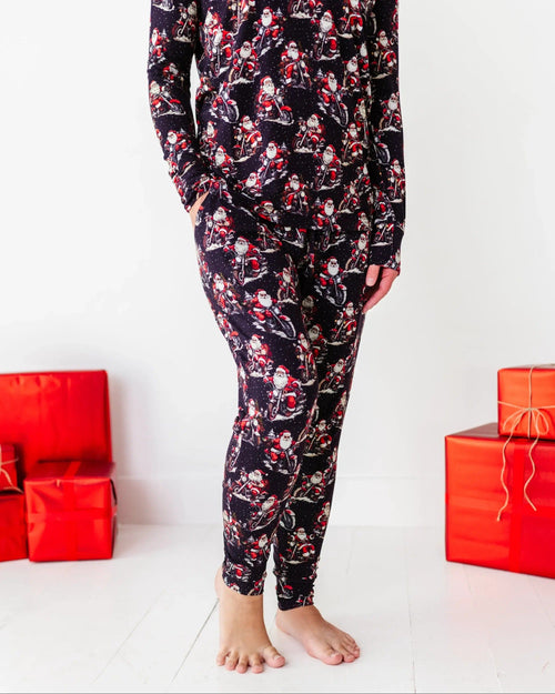 Baby Kids Bamboo Pajamas — Clausin' Trouble Women's Pants — Image 6