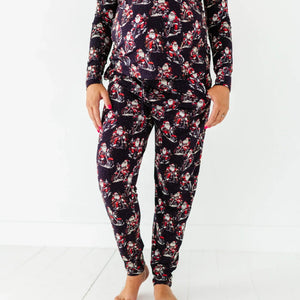 Baby Kids Bamboo Pajamas — Clausin' Trouble Women's Pants — Image 1