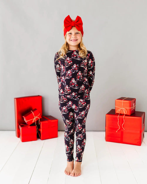 Baby Kids Bamboo Pajamas — Clausin' Trouble Two-Piece Pajama Set — Image 10