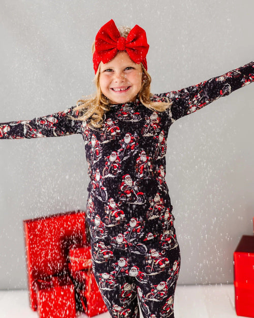 Baby Kids Bamboo Pajamas — Clausin' Trouble Two-Piece Pajama Set — Image 12