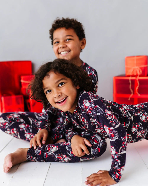 Baby Kids Bamboo Pajamas — Clausin' Trouble Two-Piece Pajama Set — Image 13