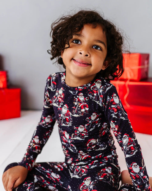 Baby Kids Bamboo Pajamas — Clausin' Trouble Two-Piece Pajama Set — Image 24