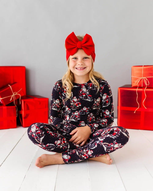 Baby Kids Bamboo Pajamas — Clausin' Trouble Two-Piece Pajama Set — Image 14