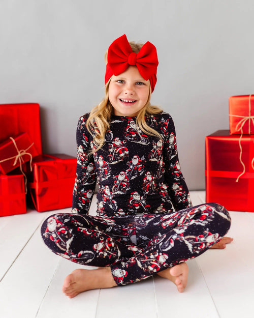 Baby Kids Bamboo Pajamas — Clausin' Trouble Two-Piece Pajama Set — Image 15