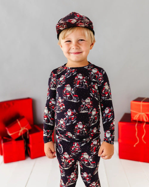 Baby Kids Bamboo Pajamas — Clausin' Trouble Two-Piece Pajama Set — Image 19