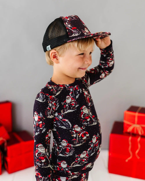 Baby Kids Bamboo Pajamas — Clausin' Trouble Two-Piece Pajama Set — Image 20