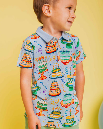 Baby Kids Bamboo Pajamas — Piece O'Cake Boy's Polo — Image 1