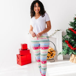 Bums & Roses - Baby & Kids Bamboo Pajamas - Buddy The Elf™ Fair Isle Winter Wonderland Women's Pants - Image 1