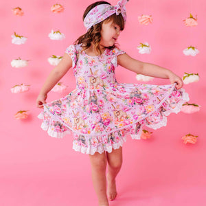 Bums & Roses - Baby & Kids Bamboo Pajamas - Somebunny Special Party Dress & Shorts Set - Image 1