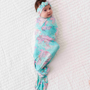 Baby Kids Bamboo Pajamas — For What It's Earth Swaddle Headwrap Set — Image 1