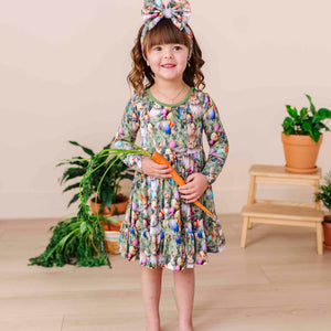 Bums & Roses - Baby & Kids Bamboo Pajamas - Gang's All Hare Girls Dress & Shorts Set - Image 1