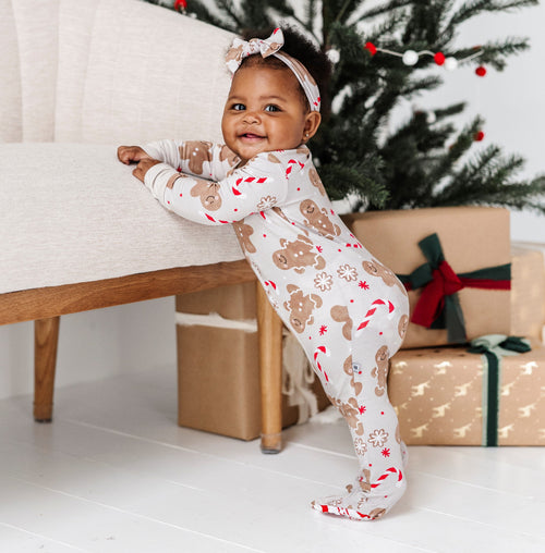 Baby Kids Bamboo Pajamas — Baking Spirits Bright Footie — Image 16