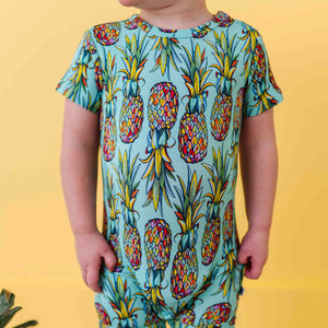 Baby Kids Bamboo Pajamas — Feelin' Pine Shortie Romper — Image 1