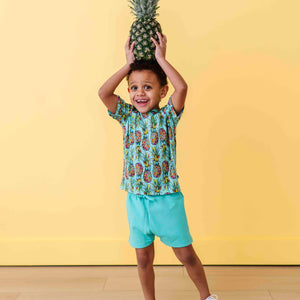 Baby Kids Bamboo Pajamas — Feelin' Pine T-Shirt & Shorts Set — Image 1