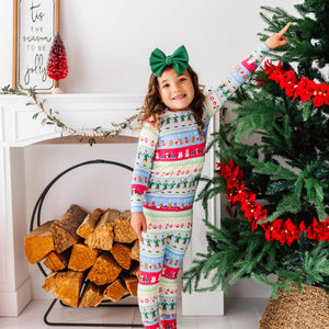 Bums & Roses - Baby & Kids Bamboo Pajamas - Buddy The Elf™ Fair Isle Winter Wonderland Two-Piece Pajama Set - Image 1