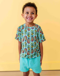 Baby Kids Bamboo Pajamas — Feelin' Pine T-Shirt & Shorts Set — Image 1