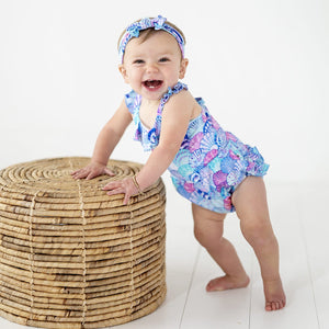 Bums & Roses - Baby & Kids Bamboo Pajamas - Cute as Shell Bubble Romper - Image 1