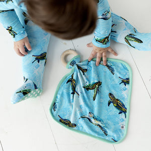 Bums & Roses - Baby & Kids Bamboo Pajamas - Turtley Awesome Lovey - Image 1