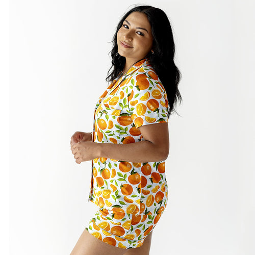 Orange You Sweet Women's Collar Shirt & Shorts Set- FINAL SALE - Image 10 - Bums & Roses