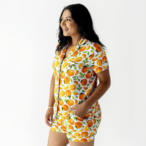 Orange You Sweet Women's Collar Shirt & Shorts Set- FINAL SALE - Image 11 - Bums & Roses