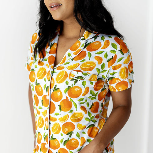 Orange You Sweet Women's Collar Shirt & Shorts Set- FINAL SALE - Image 4 - Bums & Roses