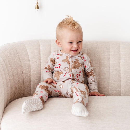 Baby Kids Bamboo Pajamas — Baking Spirits Bright Convertible Romper — Image 16