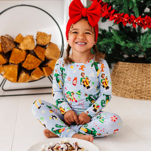 Bums & Roses - Baby & Kids Bamboo Pajamas - Buddy The Elf™ Two-Piece Fold Over Waistband Pajama Set - Image 1