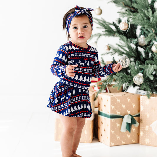 Deer Santa Ruffle Dress
