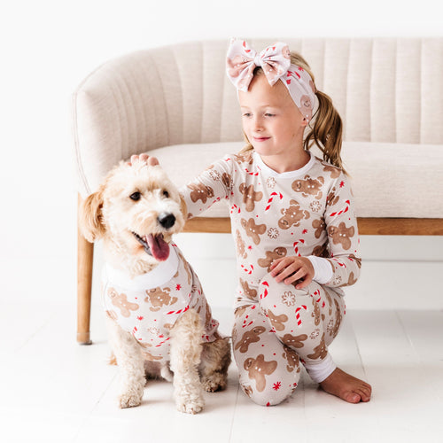 Baby Kids Bamboo Pajamas — Baking Spirits Bright Dog Sweater — Image 3