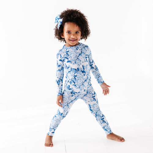 My Something Blue Two-Piece Pajama Set - Long Sleeves - Image 3 - Bums & Roses
