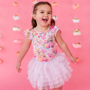 Baby Kids Bamboo Pajamas — Somebunny Special Top & Tulle Skort Set — Image 1