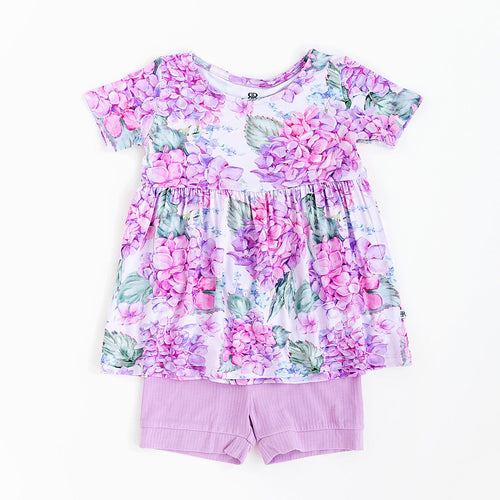 You Had Me At Hydrangea Girls Top & Shorts Set - Image 2 - Bums & Roses