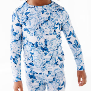 My Something Blue Two-Piece Pajama Set - Long Sleeves - Image 1 - Bums & Roses