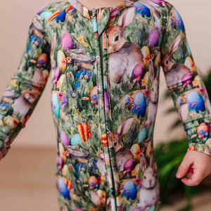 Baby Kids Bamboo Pajamas — Gang's All Hare Convertible Romper — Image 1