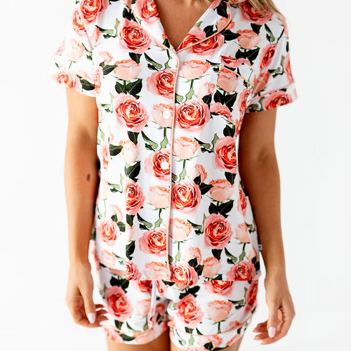 Rosy Cheeks Women's Collar Shirt & Shorts Set- FINAL SALE - Image 2 - Bums & Roses