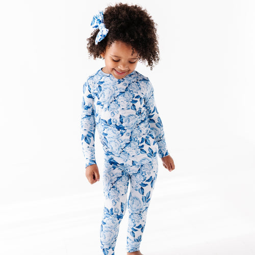 My Something Blue Two-Piece Pajama Set - Long Sleeves - Image 4 - Bums & Roses