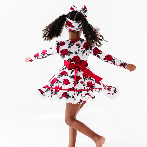 The Final Rose Long Sleeves Girls Party Dress and Shorts Set - Image 7 - Bums & Roses