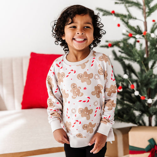 Baby Kids Bamboo Pajamas — Baking Spirits Bright Crew Neck Sweatshirt — Image 4