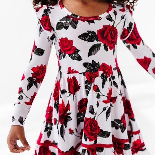 The Final Rose Long Sleeves Girls Party Dress and Shorts Set - Image 6 - Bums & Roses