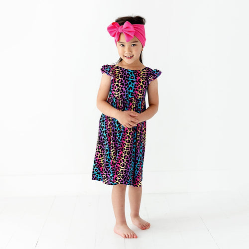 Livin' La Cheetah Loca Girls Dress - Cap Sleeve - Image 4 - Bums & Roses