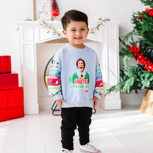 Bums & Roses - Baby & Kids Bamboo Pajamas - Buddy The Elf™ Fair Isle Winter Wonderland Crew Neck Sweatshirt - Image 1