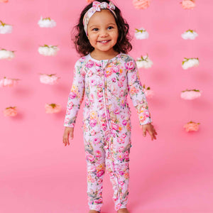 Bums & Roses - Baby & Kids Bamboo Pajamas - Somebunny Special Convertible Ruffle Romper - Image 1