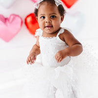 Baby Kids Bamboo Pajamas — White Heart Tulle Tutu Dress — Image 1