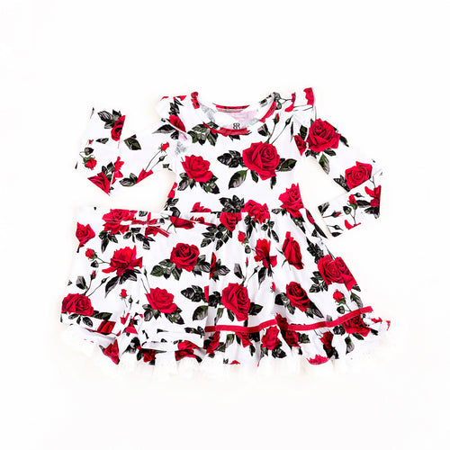 The Final Rose Long Sleeves Girls Party Dress and Shorts Set - Image 2 - Bums & Roses