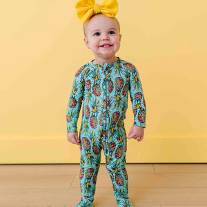 Baby Kids Bamboo Pajamas — Feelin' Pine Convertible Romper — Image 1