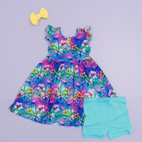 Flocking Fabulous Girls Dress & Shorts Set - Image 10 - Bums & Roses